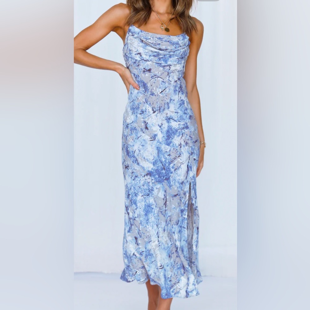 Hello Molly Catch the Waves Midi Dress Blue